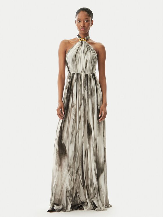 Elisabetta Franchi Лятна рокля ABR4752E2 E84 Черен Regular Fit