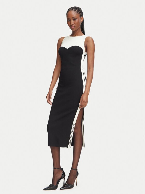 Elisabetta Franchi Плетена рокля AM-44S-66E2-V420 Slim Fit