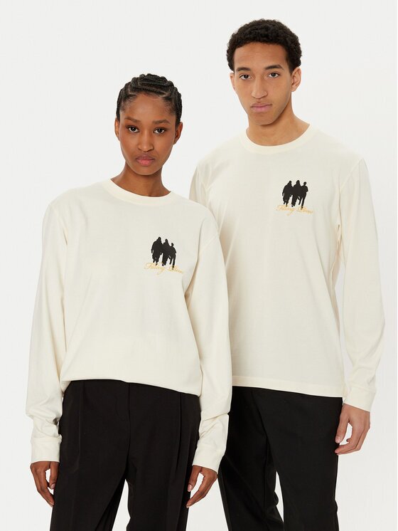 Filling Pieces Тениска с дълъг ръкав Unisex United by Generations 8049987 Екрю Regular Fit