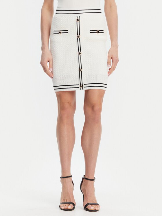 Fracomina Пола тип молив FR25SG4003K52401 Екрю Slim Fit