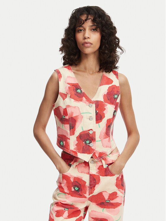 French Connection Елек Poppy 7G9A9 Червен Slim Fit