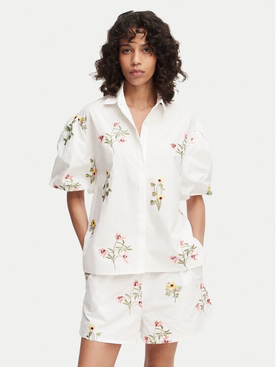 French Connection Риза Cambria 729G7 Бял Relaxed Fit