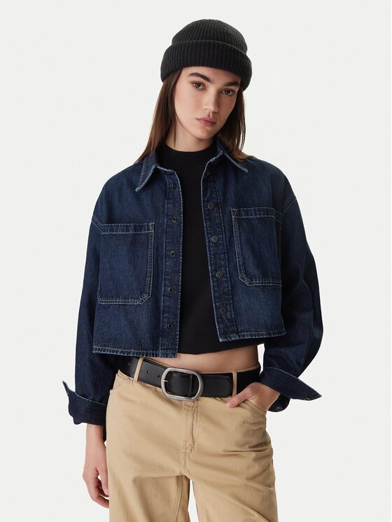 G-STAR Raw дънкова риза D26851-E090 Тъмносин Boxy Fit