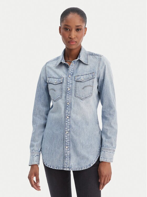 G-STAR Raw дънкова риза D27714-D539 Син Slim Fit