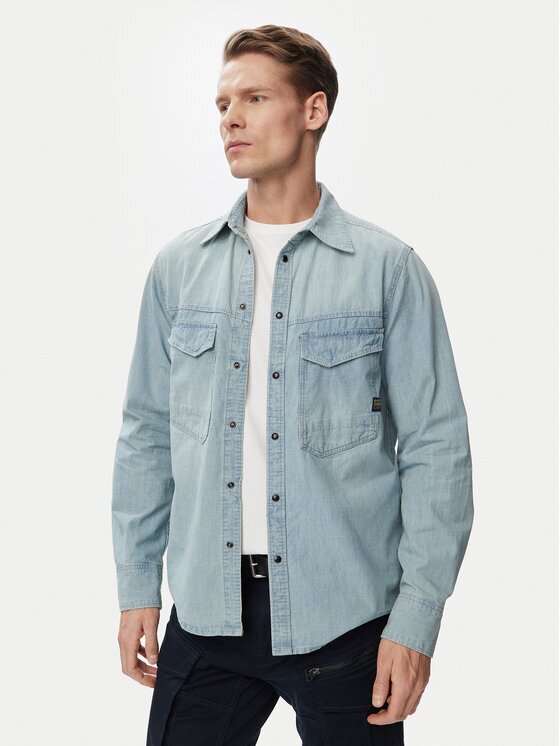 G-STAR Raw дънкова риза Dakota D23006-E356 Син Regular Fit