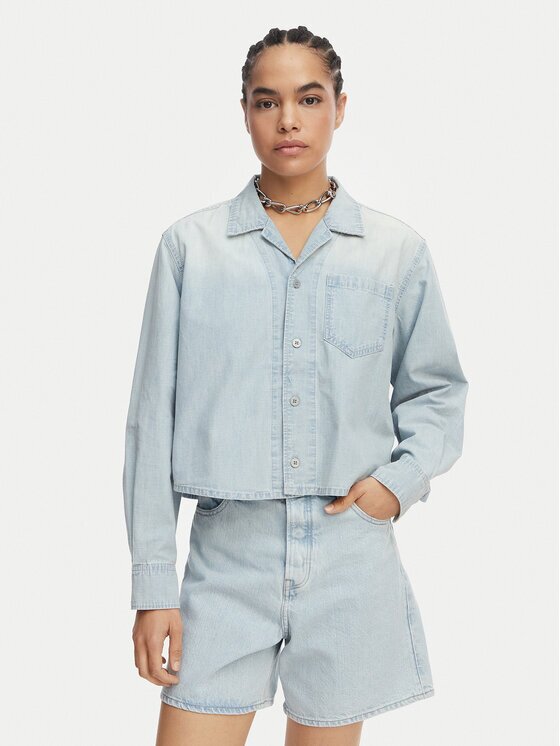 G-STAR Raw дънкова риза Resort D29076-E356 Светлосин Relaxed Fit