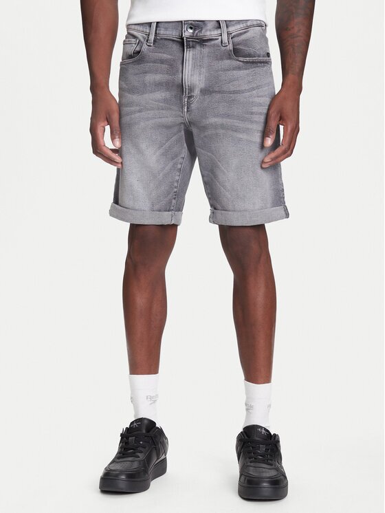 G-STAR Raw Дънкови шорти 3301 D10481-D535 Сив Slim Fit