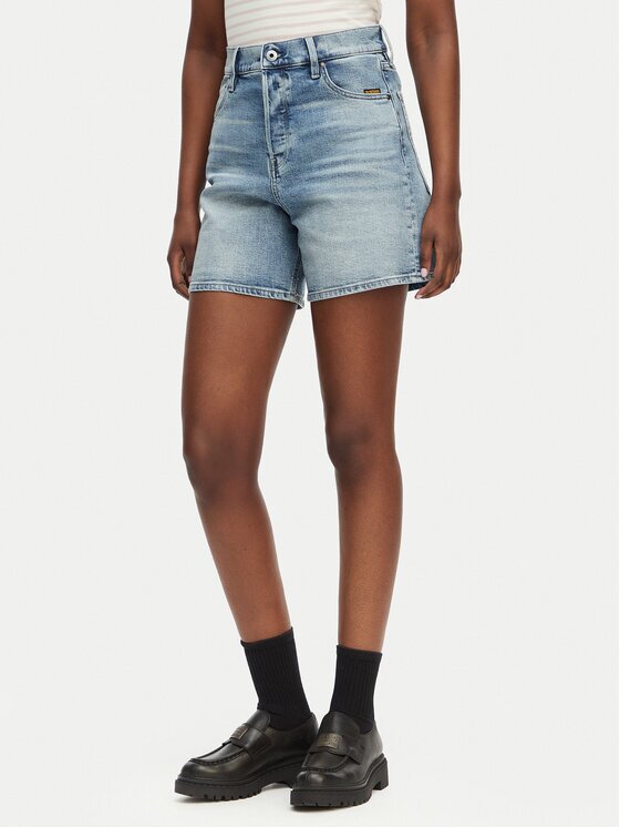 G-STAR Raw Дънкови шорти Clean Edge D28386-E205 Светлосин Regular Fit