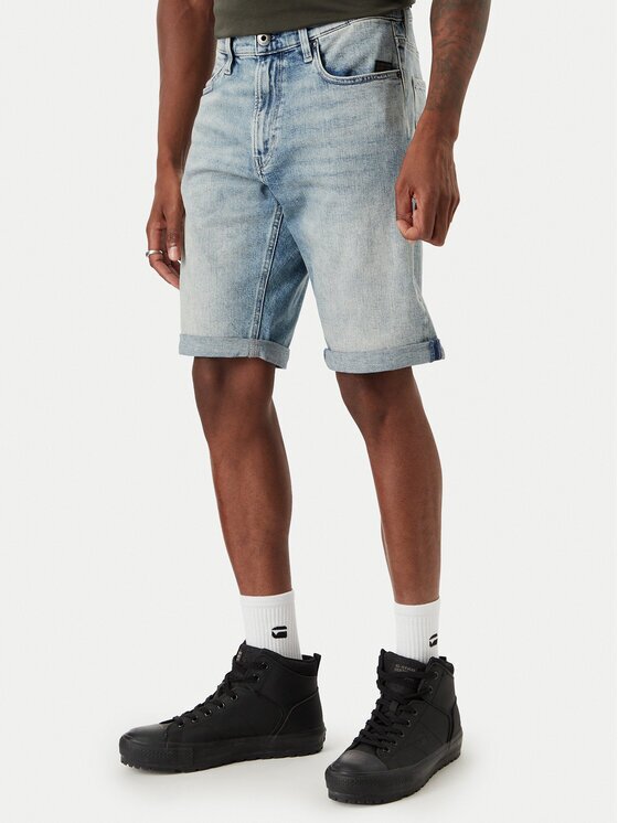 G-STAR Raw Дънкови шорти Mosa D24430-E205 Син Straight Fit
