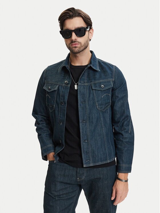 G-STAR Raw Дънково яке 3D Dart D28418-E358 Тъмносин Regular Fit