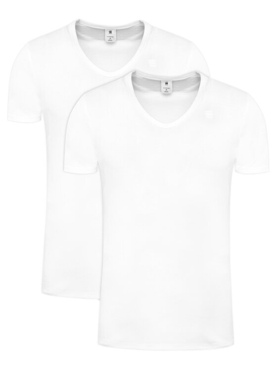 G-STAR Raw Комплект тениски Base D07207-124 Бял Slim Fit
