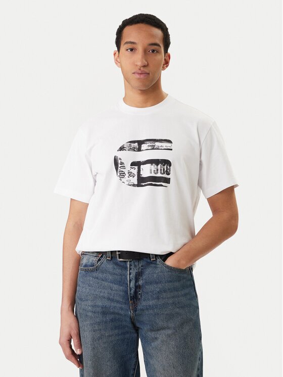 G-STAR Raw Тишърт G Icon Graphic D28823-E385 Бял Regular Fit