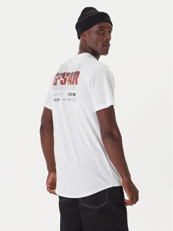G-STAR Raw Тишърт Lash Back D26043-C372 Бял Relaxed Fit