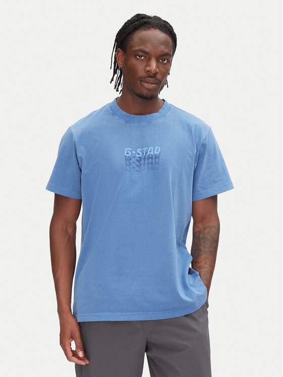 G-STAR Raw Тишърт Multi Logo D26049-C756 Син Loose Fit