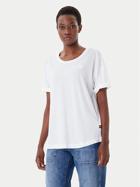 G-STAR Raw Тишърт Rolled Up D24524-4107 Бял Loose Fit