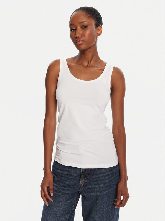 G-STAR Raw топ Base D07210-3310 Бял Slim Fit