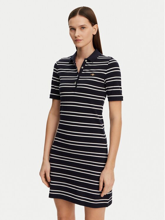 Gant Ежедневна рокля Striped Shield 4200571 Slim Fit