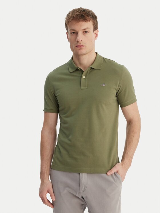 Gant Тениска с яка и копчета Shield 2220 Slim Fit