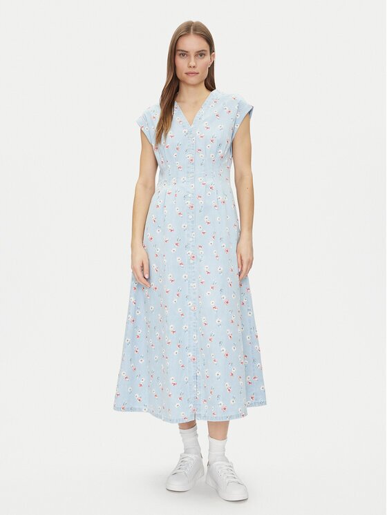GAP Рокля тип риза 731352-00 Светлосиньо Regular Fit