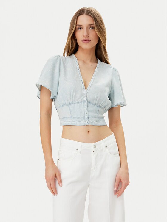 GUESS Блуза W5GH82 D5N81 Светлосиньо Regular Fit