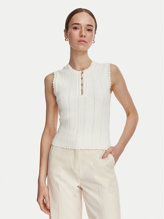 GUESS Блуза W6YR24 Z0970 Бял Regular Fit