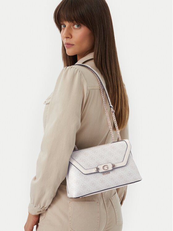 GUESS Дамска чанта Lindsey HWSG97 49210 Кремав