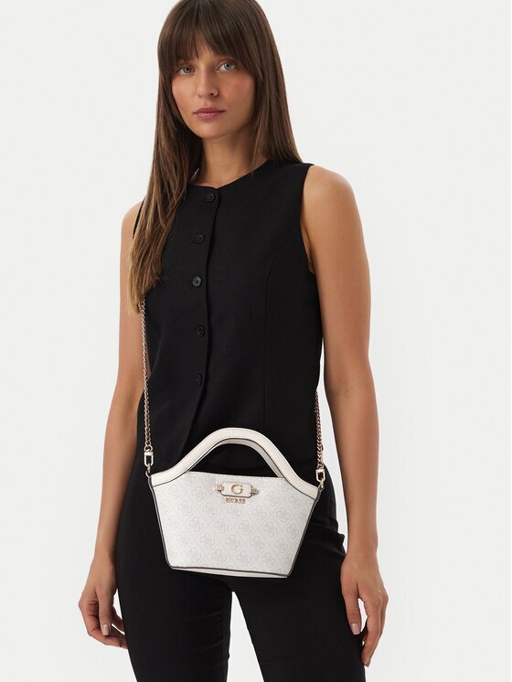 GUESS Дамска чанта Lindsey Mini HWSG97 49750 Кремав