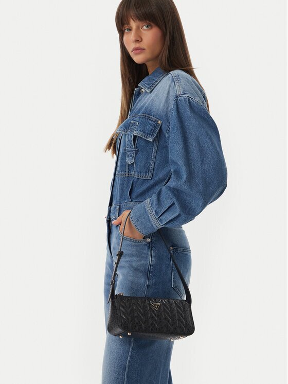 GUESS Дамска чанта Stacey Mini HWGG97 41720 Черен