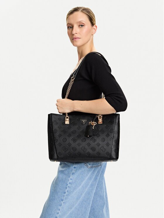 GUESS Дамска чанта Tisha HWPD77 64230 Черен