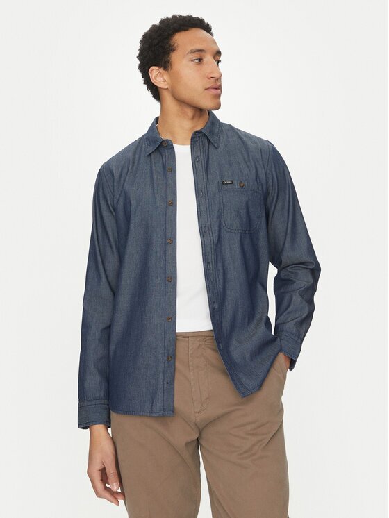 GUESS дънкова риза M5GH13 D5NN0 Regular Fit