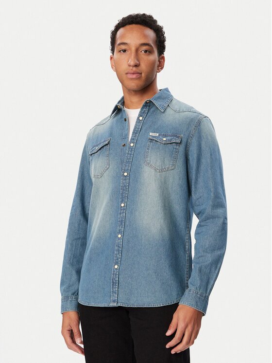 GUESS дънкова риза M6BH02 D2068 Slim Fit