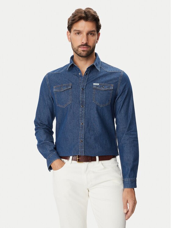 GUESS дънкова риза M6BH02 D2069 Regular Fit