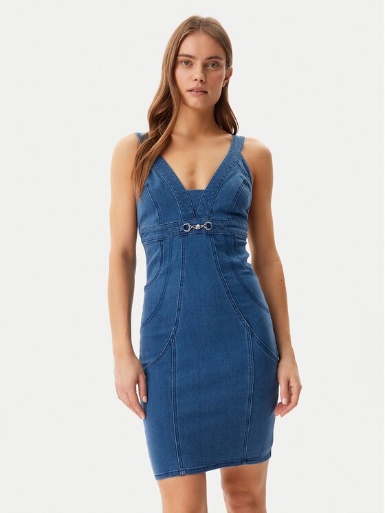 GUESS Дънкова рокля W5GK75 D5LK0 Regular Fit
