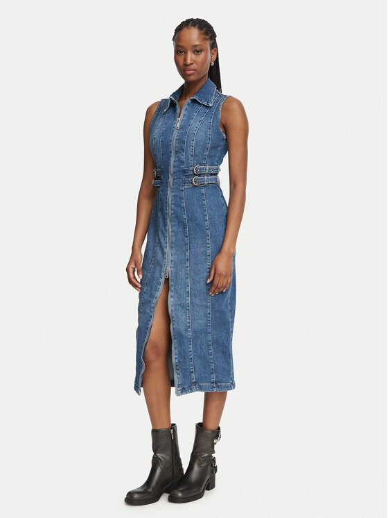 GUESS Дънкова рокля W6BK33 D2104 Slim Fit