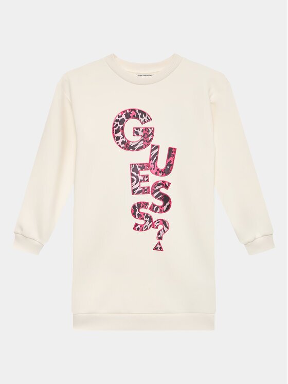 GUESS Ежедневна рокля J3BK01 KAZQ2 Екрю Regular Fit