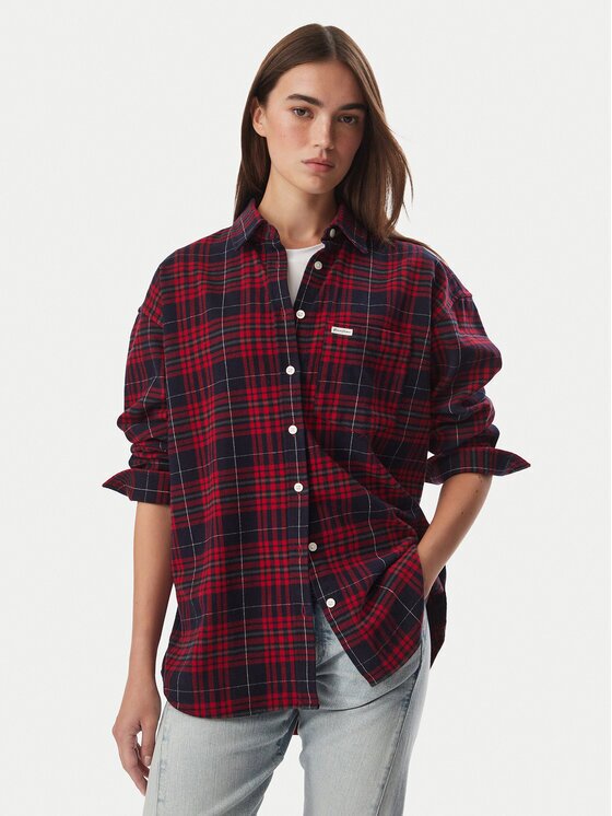 GUESS JEANS Риза W5BH40 WGMH1 Червен Regular Fit