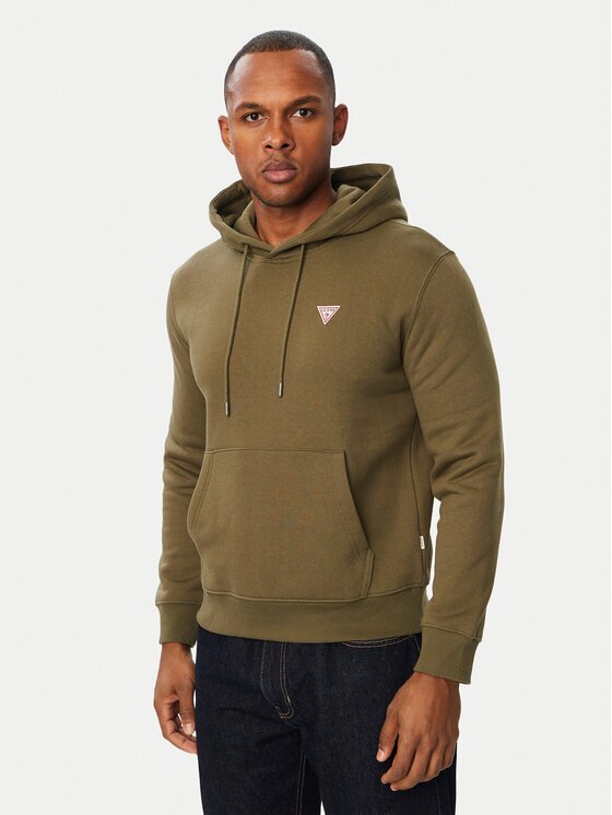 GUESS JEANS Суитшърт M4YQ22 K9V31 Каки Slim Fit