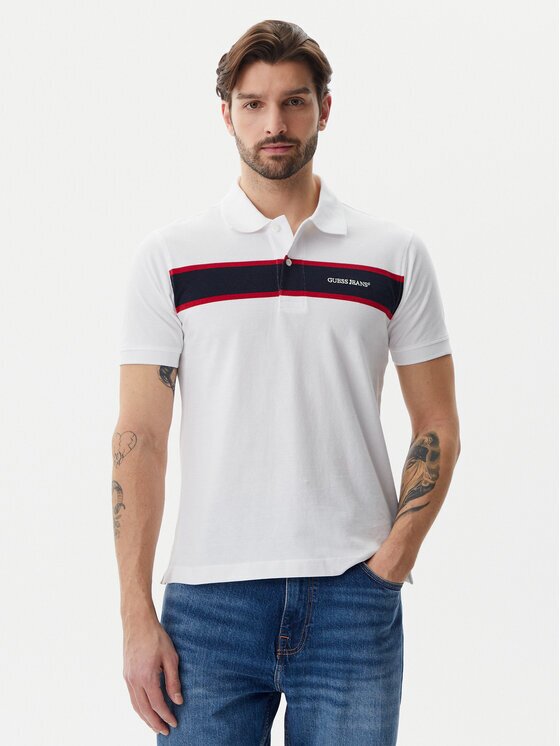 GUESS JEANS Тениска с яка и копчета M5GP29 KCJV1 Regular Fit
