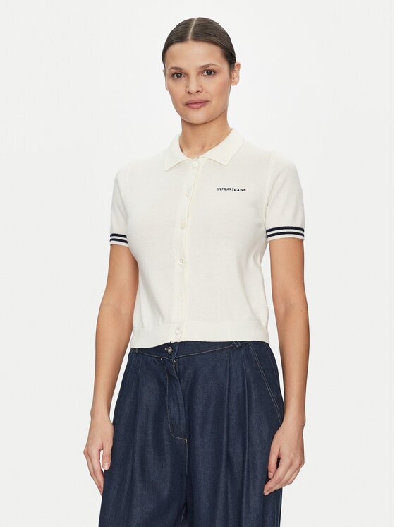 GUESS JEANS Тениска с яка и копчета W5GR03 Z3HO2 Regular Fit