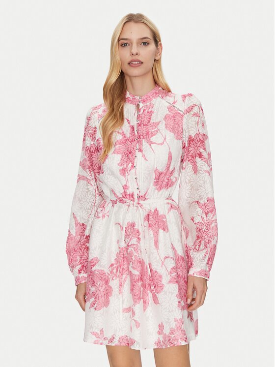 GUESS Коктейлна рокля W5GK07 WH4K2 Regular Fit