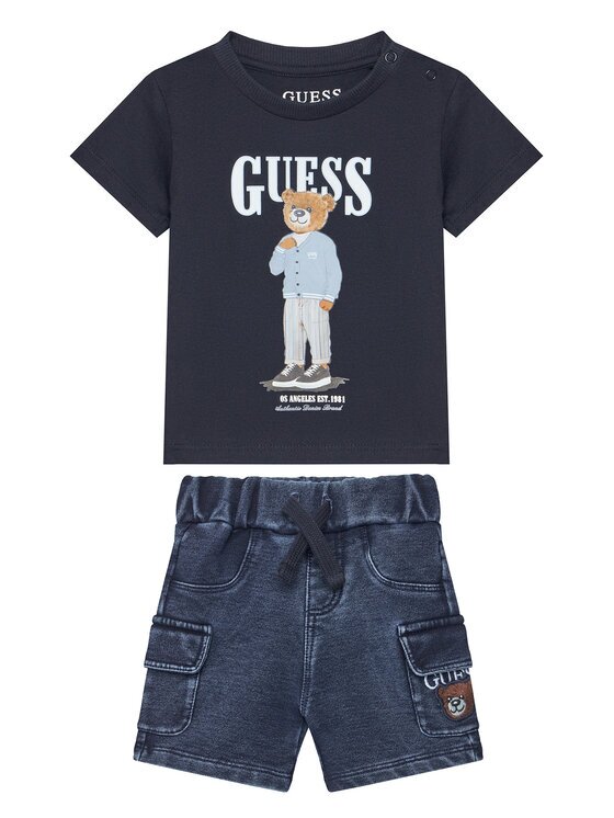 GUESS Комплект тишърт и дънкови къси панталони I6GG04 K8HM4 Regular Fit
