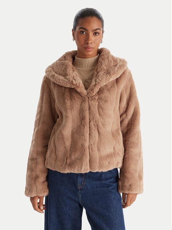 GUESS Кожено палто W0BL0N WDCH0 Regular Fit