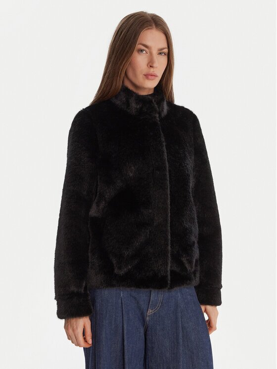 GUESS Кожено палто W5BL64 W3920 Екрю Regular Fit