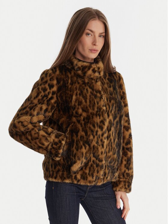 GUESS Кожено палто W5BL65 W3900 Regular Fit