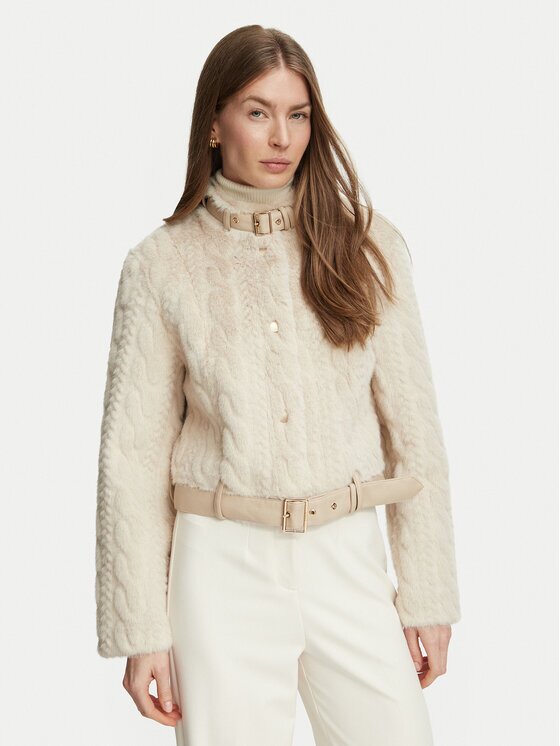 GUESS Кожено палто W6BL78 W4736 Regular Fit