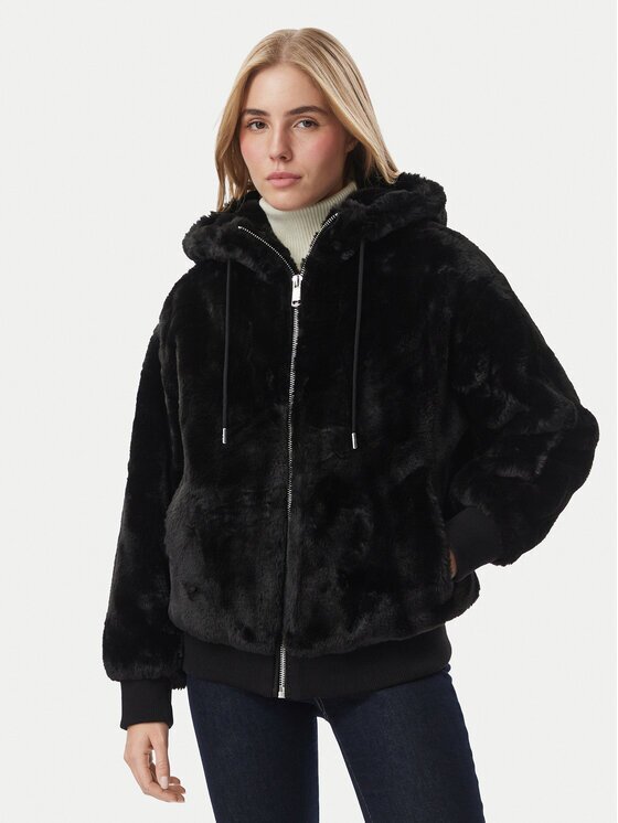 GUESS Кожено палто W6BL98 W5896 Regular Fit