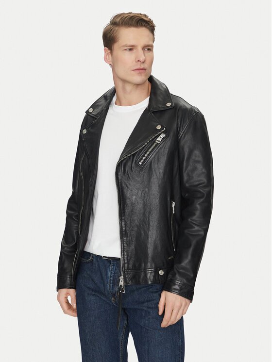 GUESS Кожено яке M2YL12 L0QN0 Regular Fit