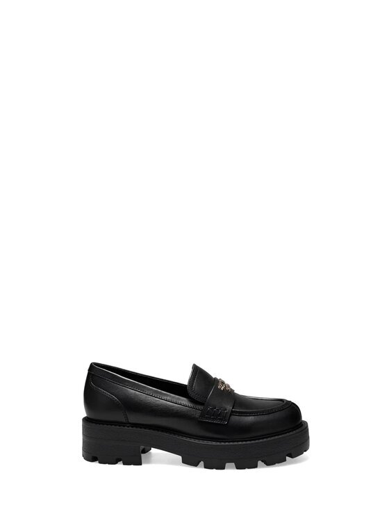 GUESS лоуфъри с дебела подметка FLFYAM LEA14 Черен