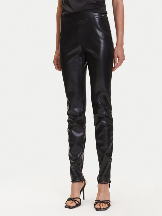 GUESS Панталони от имитация на кожа New Prescilla Regular W4BB18 WGIK0 Slim Fit