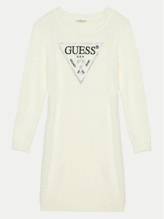 GUESS Плетена рокля J4BK11 Z3K20 Екрю Regular Fit